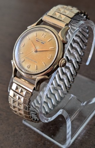 BENRUS Men's Wrist Watch 10K R.G.P Top Shock Absorber Water Dust Proof Vintage - Picture 1 of 5