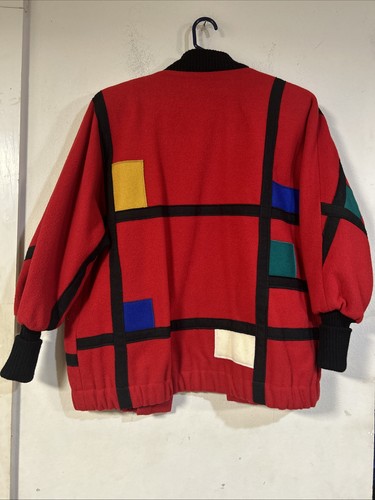 Vintage Miss New Yorker Colorblock Bomber Style Wollmantel, 80’s mit Pullover Bündchen, 6* - Bild 6 von 6