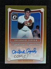 2017 Donruss Optic Significant Signatures Gold Prizm /5 Orlando Cepeda Auto HOF
