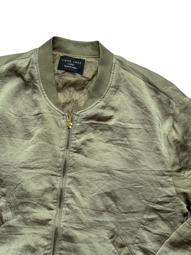 Love Tree Lightweight Olive Bomber Jacket Size Large Excellent Condition - Picture 2 of 10
