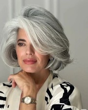 Highlight Grey 100 Human Hair Wigs 13x4 Lace Front Wig