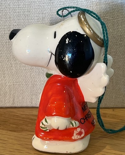 VTG 1978 SNOOPY THE ANGEL HIGH-GLAZED CERAMIC COLLECTIBLE CHRISTMAS ORNAMENT - Picture 3 of 5