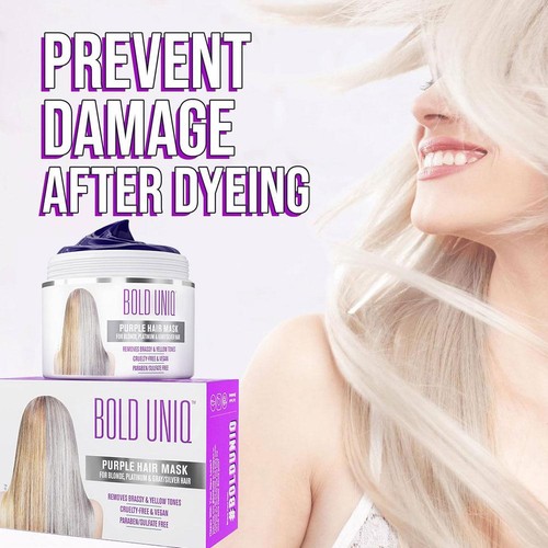 Bold Uniq Purple Blonde Platinum & Silver Hair Mask Sulfate Free Toner Hot Sale - Picture 6 of 11
