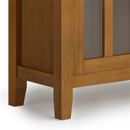 Artisan SOLID WOOD 30 inch Wide Contemporary Low Storage Cabinet in Honey Brown - Picture 2 of 8