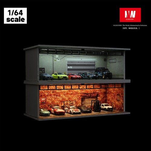 Diorama 1:43/64 Diecast CarGarage Modell LED Stadt Straße Gebäude Szene Modell Spielzeug - Bild 24 von 125