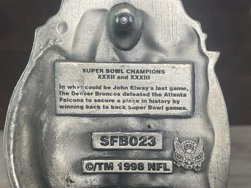 Hebilla de cinturón vintage de los Denver Broncos espalda con espalda del Super Bowl 1998 edición limitada - Imagen 3 de 10