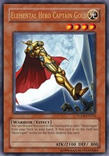 Lightly Played Elemental Hero Captain Gold - FOTB-EN014 - Ultra Rare - 1st Editi