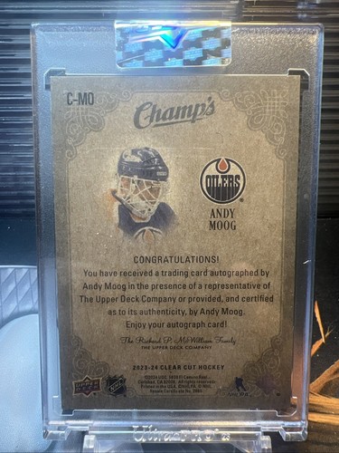 2023-24 Upper Deck Clear Cut Champs Autographs Andy Moog - Picture 2 of 2