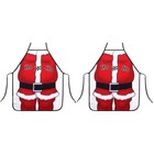 2pcs Adult Santa Claus Apron Free Size apron adult apron santa apron