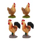 4pcs rustic ornaments miniature chicken Rabbit Collectible Figurine Bonsai Pot