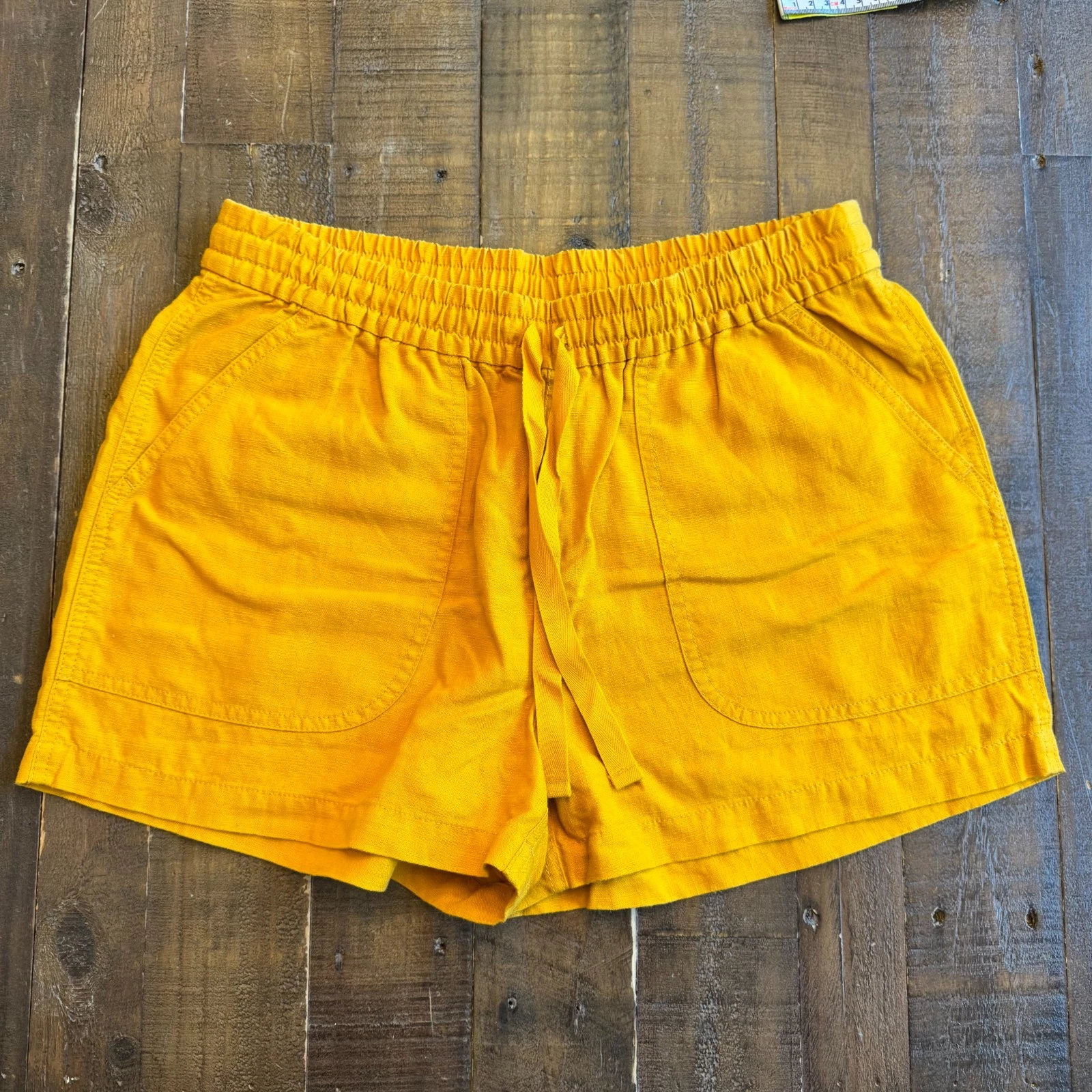 J. Crew Seaside Linen Blend Shorts Women's S W30xL3 Yellow Mustard NWT