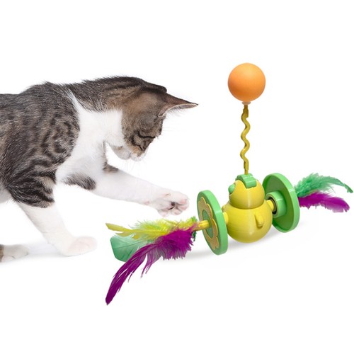 Cat Interactive Toy Feather Chase Toys For Indoor Use Toy With Feathers Fun Pet - Picture 9 of 11