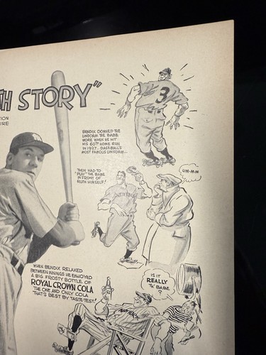 Anuncio de película The Babe Ruth Story 1948 10,5x14 William Bendix THRILL TTSC - Imagen 7 de 18