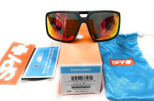Spy Touring Sonnenbrille - Sft Mt Blk Red - Happy GryGrn mit Rot M, Italien, gebraucht