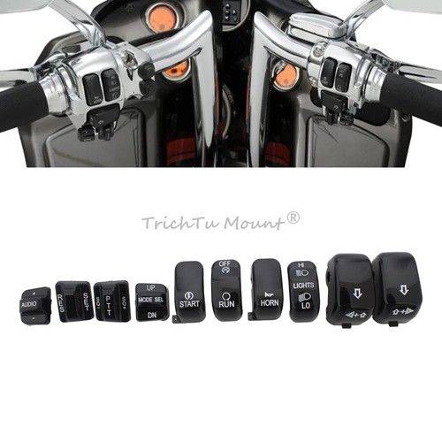 10 x Tapa de botón de carcasa de interruptor de control manual negro para Harley Dyna Electra Glide - Imagen 15 de 24
