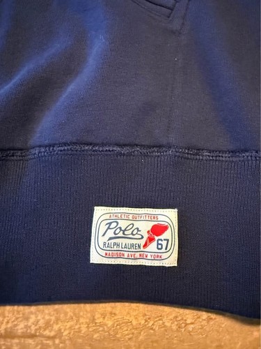 Neu mit Etikett Polo Ralph Lauren 1/4"-Pullover mit Reißverschluss marineblau P.R.L 27B Sweatshirt XL - Bild 4 von 5