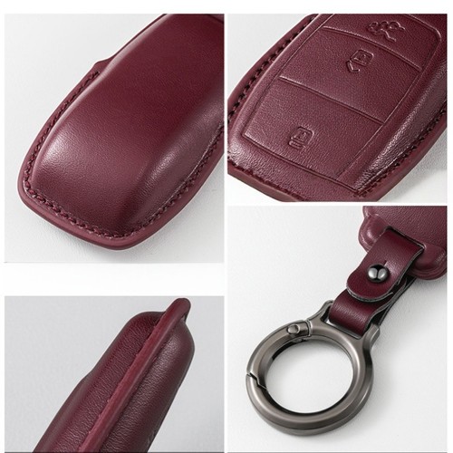 Genuine Leather Car Key Fob Case cover For Mercedes Benz E S G M A B C GLK C SLK - Picture 7 of 11