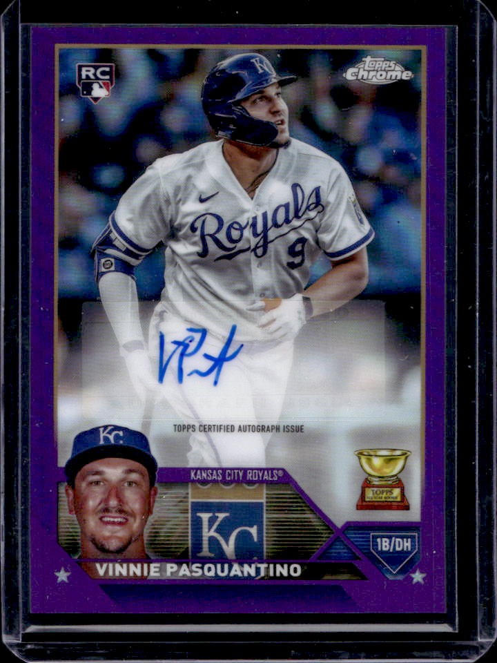 2023 Topps Chrome Update Vinnie Pasquantino Auto RC Purple Refractor #147/250