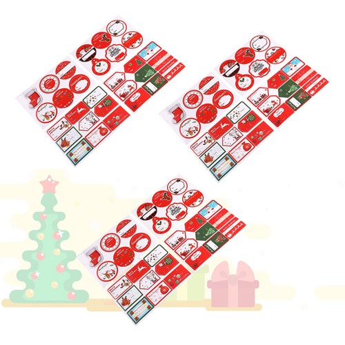 3pcs Christmas Themed Sticker Self Adhesive Label Paper Name Stickers Cartoon - Picture 10 of 11