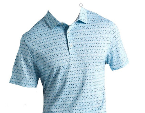 Bermuda Sands Short Sleeve Polo Shirt (Adam, Amalfi Blue, Large) Golf NEW - Picture 1 of 1