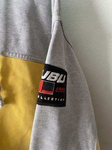 VTG Y2K Fubu The Collection Hip Hop stitched center logo pullover hoodie Size L - Picture 4 of 10