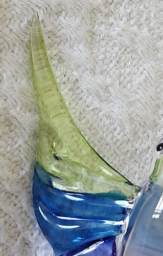 Blown Glass Hummingbird Hanging Figurine Ornament Blue Green Purple Artist Made - Picture 8 of 9