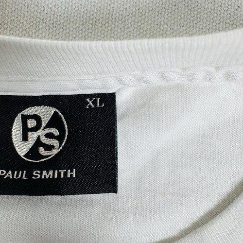 Paul Smith T Shirt Logo Organic Cotton White Vintage Y2K Graphic Men's Size M - Picture 6 of 8