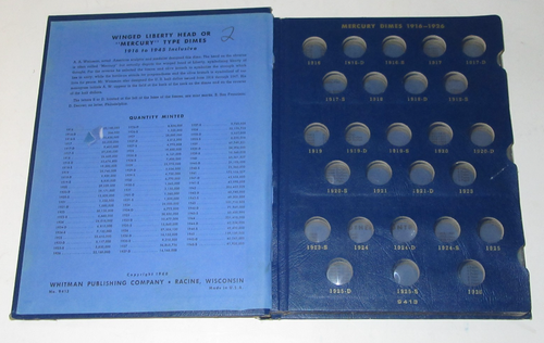 Whitman Bücherregal Münzalbum 9413 Mercury Dimes 1916-1945 - Bild 2 von 8