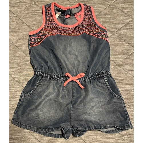 Hanna Anderson Girls 6 7 Dark Denim Jumper Dress & Kensie 5 6 Jean Shorts Romper - Picture 6 of 8