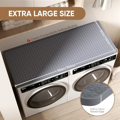 Washer Dryer Countertop 51.2" x 25.6", 1Pcs Silicone Washer and Dryer Covers  - Picture 4 of 7