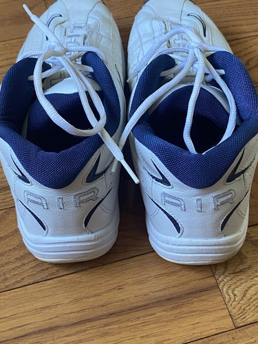 Men's Vintage VTG 1999 Nike White Blue Leather Air Flight Sneakers Size 14 - Picture 3 of 5