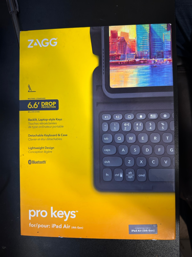 ZAGG Pro Keys Wireless Keyboard Case for Apple iPad Air 10.9" 4th/5th Gen - NEW - Picture 1 of 4