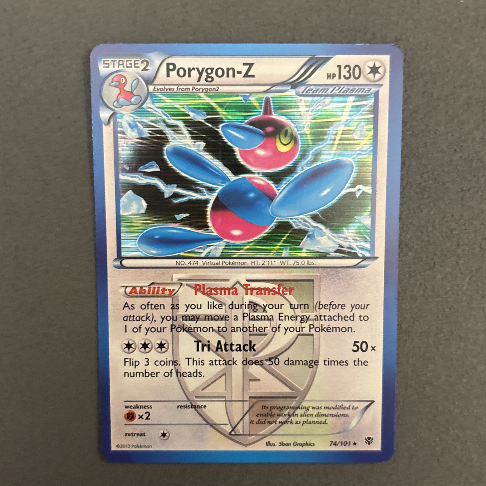 Porygon-Z 74/101 - Plasma Blast Holo Rare - Pokemon TCG (LP-NM)