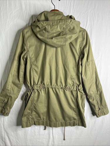 J. Crew Classic Twill Cargo Distressed Green Utility Field Hood Jacket Pockets 2 - Bild 3 von 10