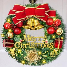Christmas Decor - Christmas Wreaths for Front Door, 12" Christmas Wreath with...