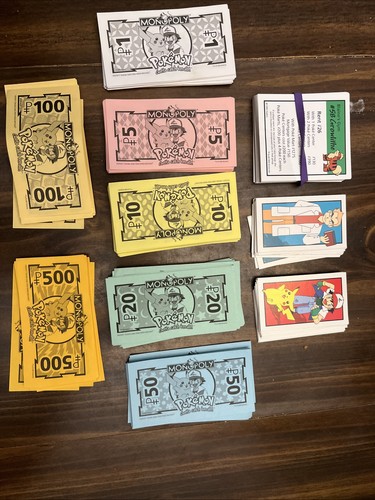 Pokemon Monopoly 1999 Collectors Edition Replacement Pieces Cash Money Currency - Picture 9 of 9