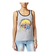 Freeze CMI Inc. Womens Ringer Power Rangers Tank Top, Grey, Juniors, Medium