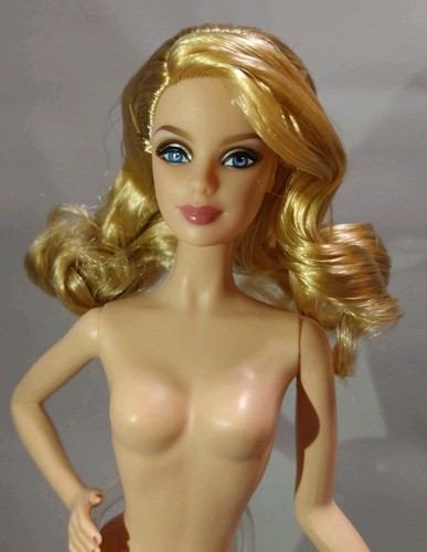 OOAK Barbie Doll Nude Model Stance Blonde Blue Eyes Mauve Lips Nails - Picture 3 of 7