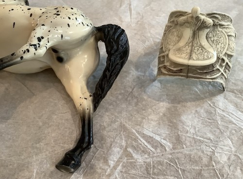 BREYER VINTAGE WESTERN PRANCER MOLD BLACK LEOPARD APPALOOSA SADDLE - Picture 7 of 9