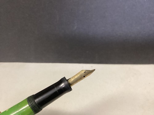 "Pluma Estilográfica Wahl Eversharp Sello Dorado 14K Vintage Jade Verde Mármolizado 5.25""" - Imagen 9 de 19