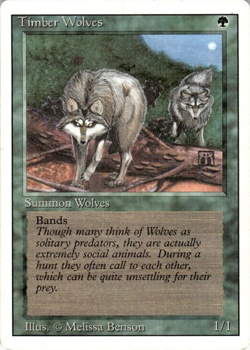 1994 Magic The Gathering Revised Edition Timber Wolves Light Play - Picture 1 of 2