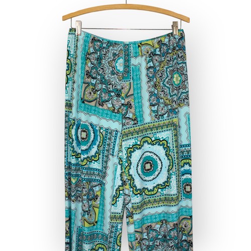 Medium GraceElements Turquoise BeachPant ScarfPrint Stretch FREE SHIP Mandala - Picture 2 of 7