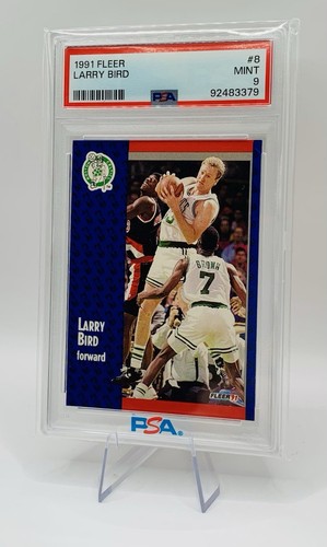 Larry Bird 1991 Fleer #8 Basketball Card Boston Celtics HOF PSA 9 MINT - Bild 8 von 10