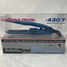BaByliss Pro Nano Titanium 430  Travel 1/2" Mini Flat Iron Straightener - New