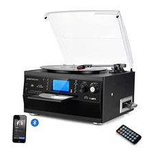  Bluetooth Record Player Turntable with Stereo Speaker, LP Vinyl to MP3 