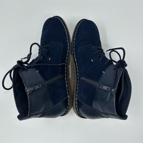 Clarks Tamitha Key marineblaue flache Damen-Schnürstiefelette aus Leder und Wildleder 7,5 M - Bild 5 von 15