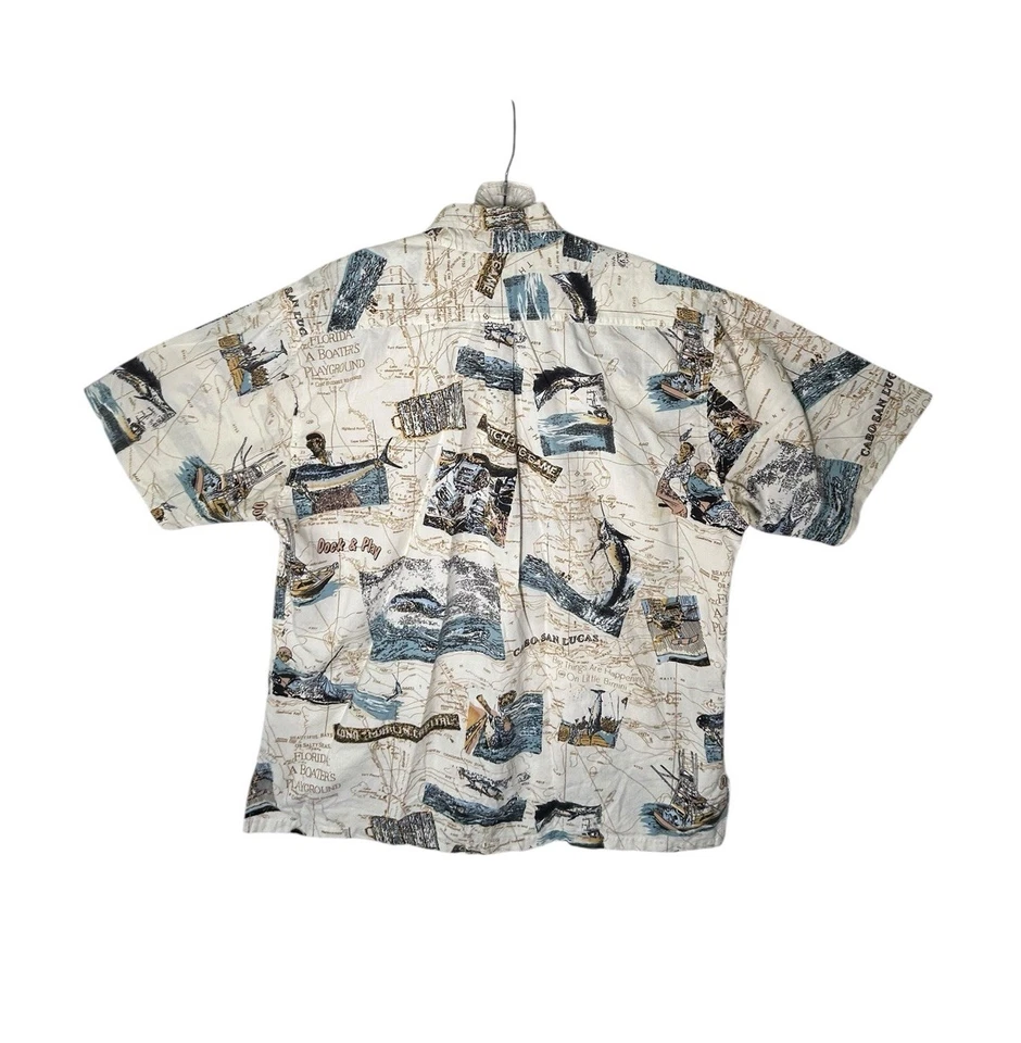 Global Tracking GPS Mens Shirt Deep Sea Fishing Pattern Size Large Florida Shirt - Image 2 of 4