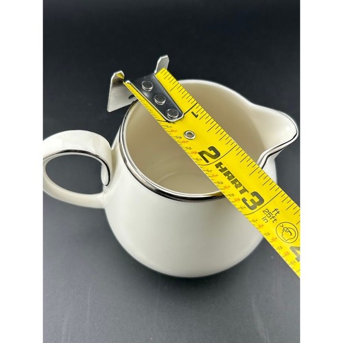 Noritake Yvonne Creamer Pitcher Ivory China Silver Trim 7522 Japan - Picture 6 of 6
