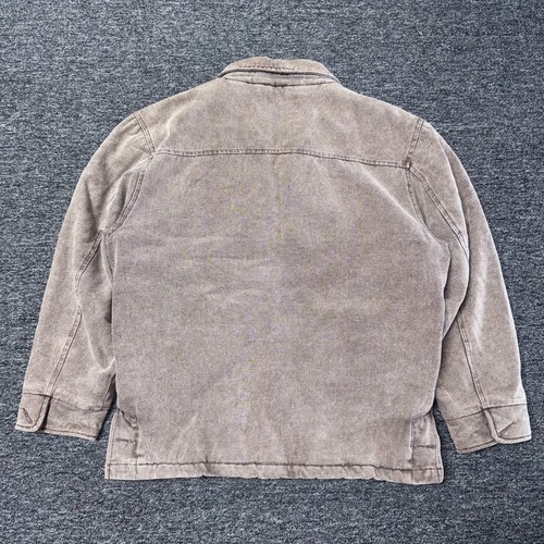 Vintage 90s Marlboro Classics Denim Sherpa Sun Faded Work Jacket Mens Sz L Brown - Picture 5 of 6