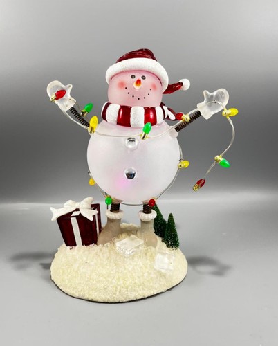 JC Penney Home Collection Acryl Schneemann beleuchtet Batteriebetrieb Weihnachtsdeko 9 Zoll - Bild 4 von 12